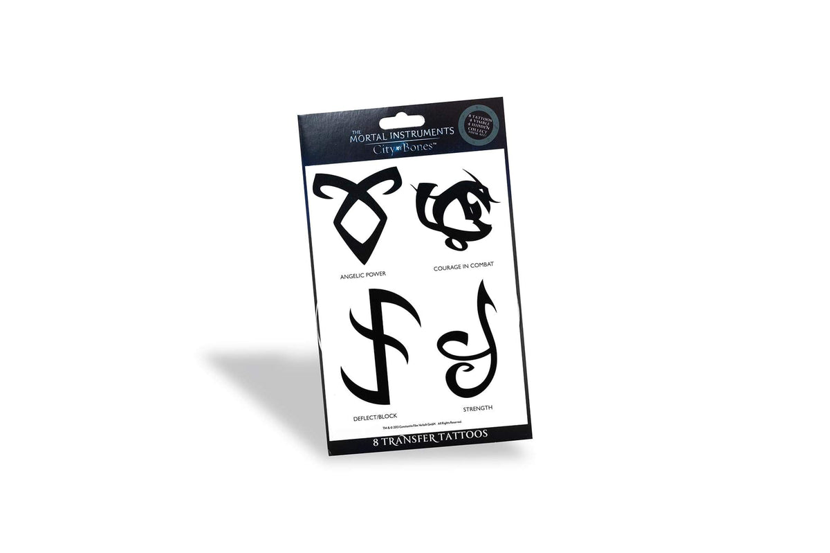 The Mortal Instruments: City Of Bones Battle Runes Tattoos - Temporary Tattoo 8-Pack - Fake Black Ink for Men, Women & Kids - Cool Face, Body, Hand