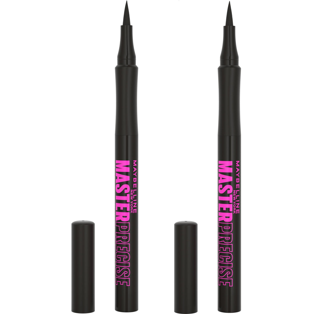 Maybelline Eyestudio Master Precise All Day Waterproof Liquid Eyeliner Makeup, Black, 2 Count (Packaging May Vary) Beauty & Personal Care MAYBELLINE