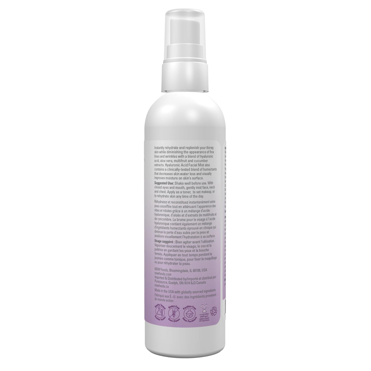 NOW Foods Solutions, Hyaluronic Acid Hydration Facial Mist with Aloe Vera and Cucumber Extracts, 4-Ounce Beauty & Personal Care NOW Foods