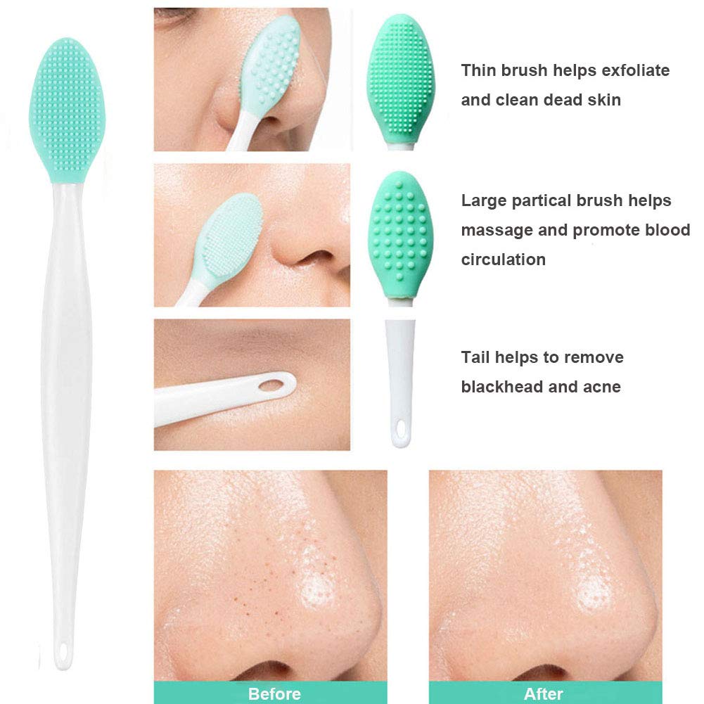 Silicone Lip Brush Set - 2pcs Double-sided Lip Scrubber & Balm Applicator Tools Beauty & Personal Care Finrray