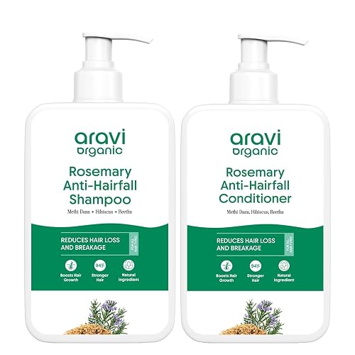 Aravi Organic Rosemary Anti Hairfall & Hair Growth Shampoo & Conditioner Combo | Sulphate Free Shampoo For Men & Women | For Dry & Frizzy Hair | Beauty & Personal Care Aravi Organic