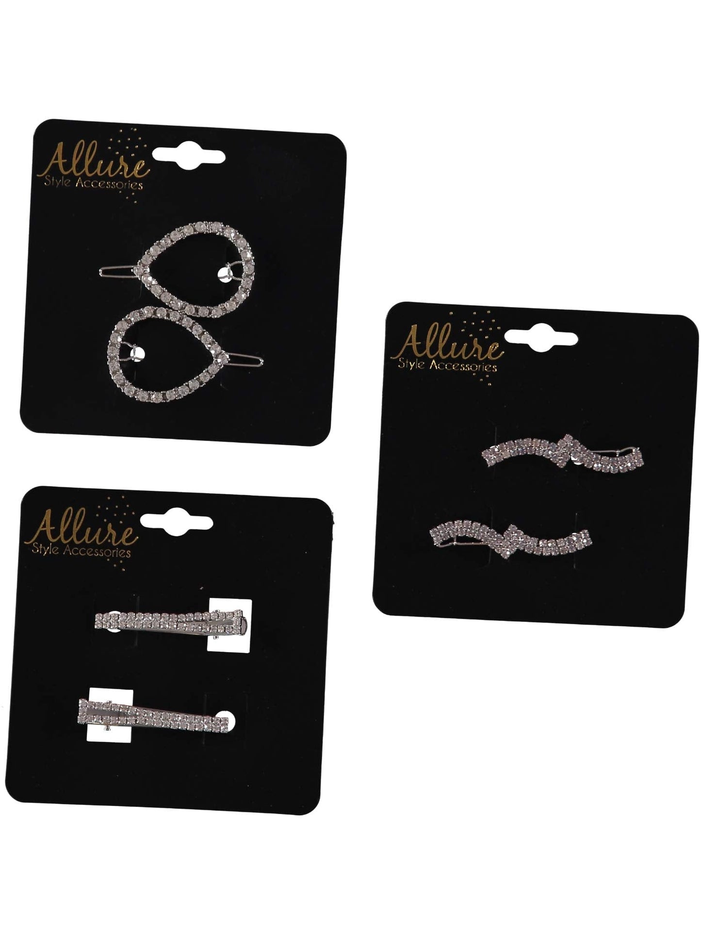 Allure Women's Glass Rhinestone Hair Salon Clips, 3-pack Beauty & Personal Care Allure Style Accessories