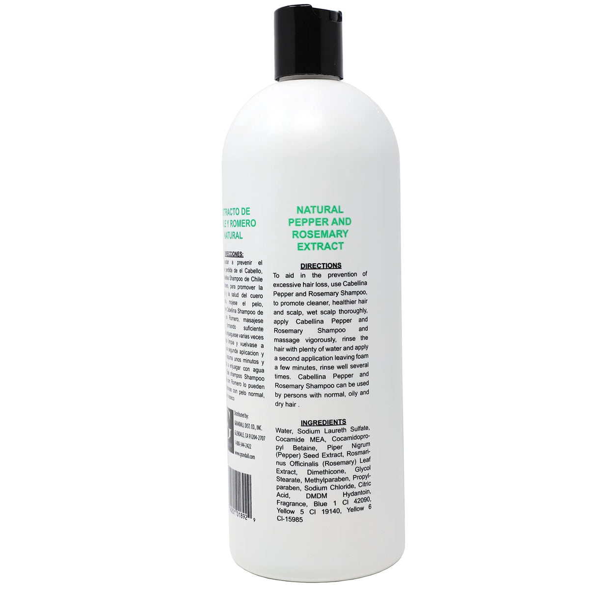 Cabellina Chile con Romero Shampoo, Cleans and Refresh, 32 FL OZ, Bottle,Green Beauty & Personal Care Cabellina