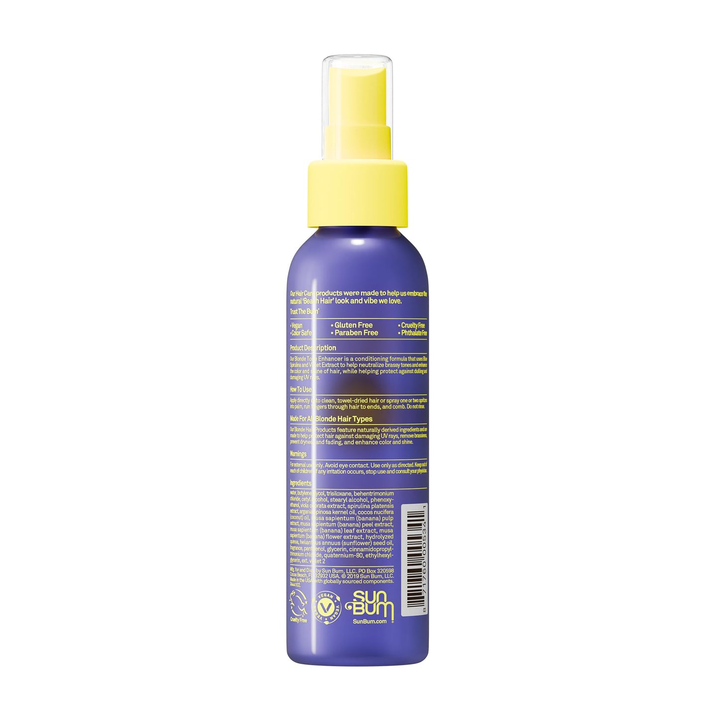 Sun Bum Blonde Tone Enhancer - Neutralizes Brass and Enhances Color and Shine of Blonde Hair - Protecting Toner against UV Rays - Made Without Beauty & Personal Care Sun Bum