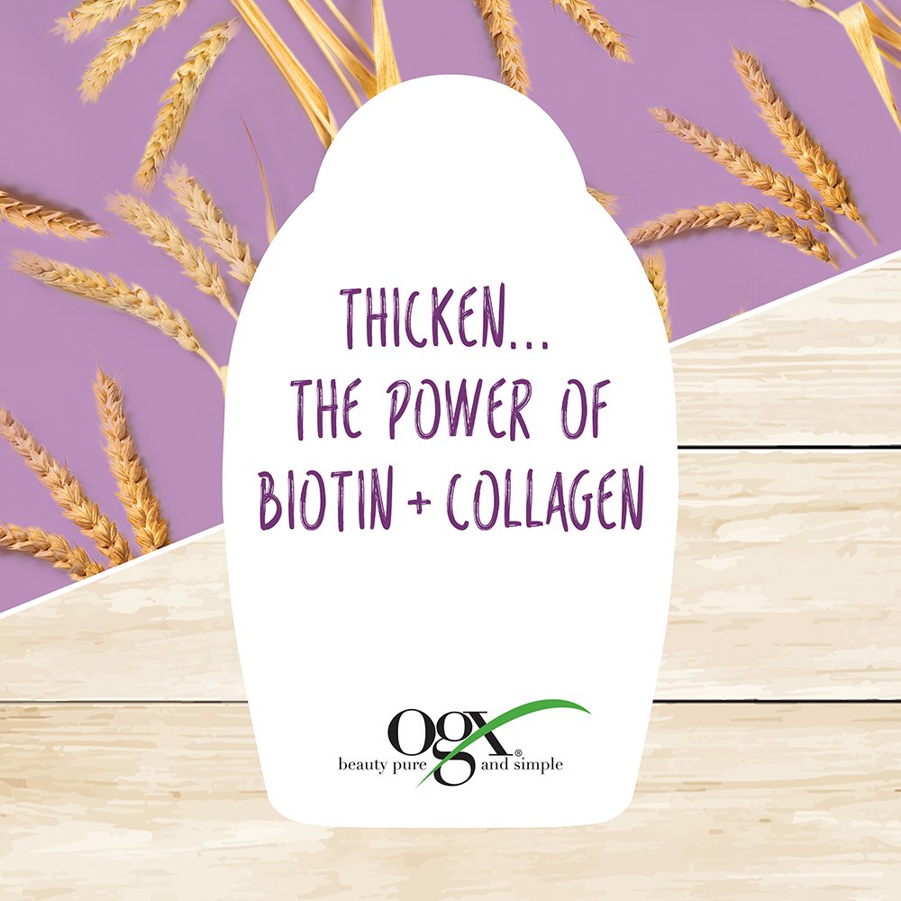 OGX Thick & Full + Biotin & Collagen Conditioner Salon Size (1) 25.4 Ounce Bottle Paraben Free Sulfate Free Ingredients Nourishing, Sulfate Free