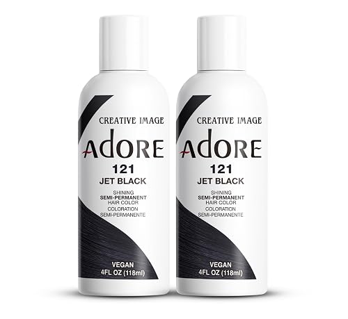 Adore Semi Permanent Hair Color (121 Jet Black) (2 Pack) | Vegan & Cruelty-Free Black Hair Dye | No Ammonia, No Peroxide, No Alcohol | 4 Fl Oz Beauty & Personal Care Adore