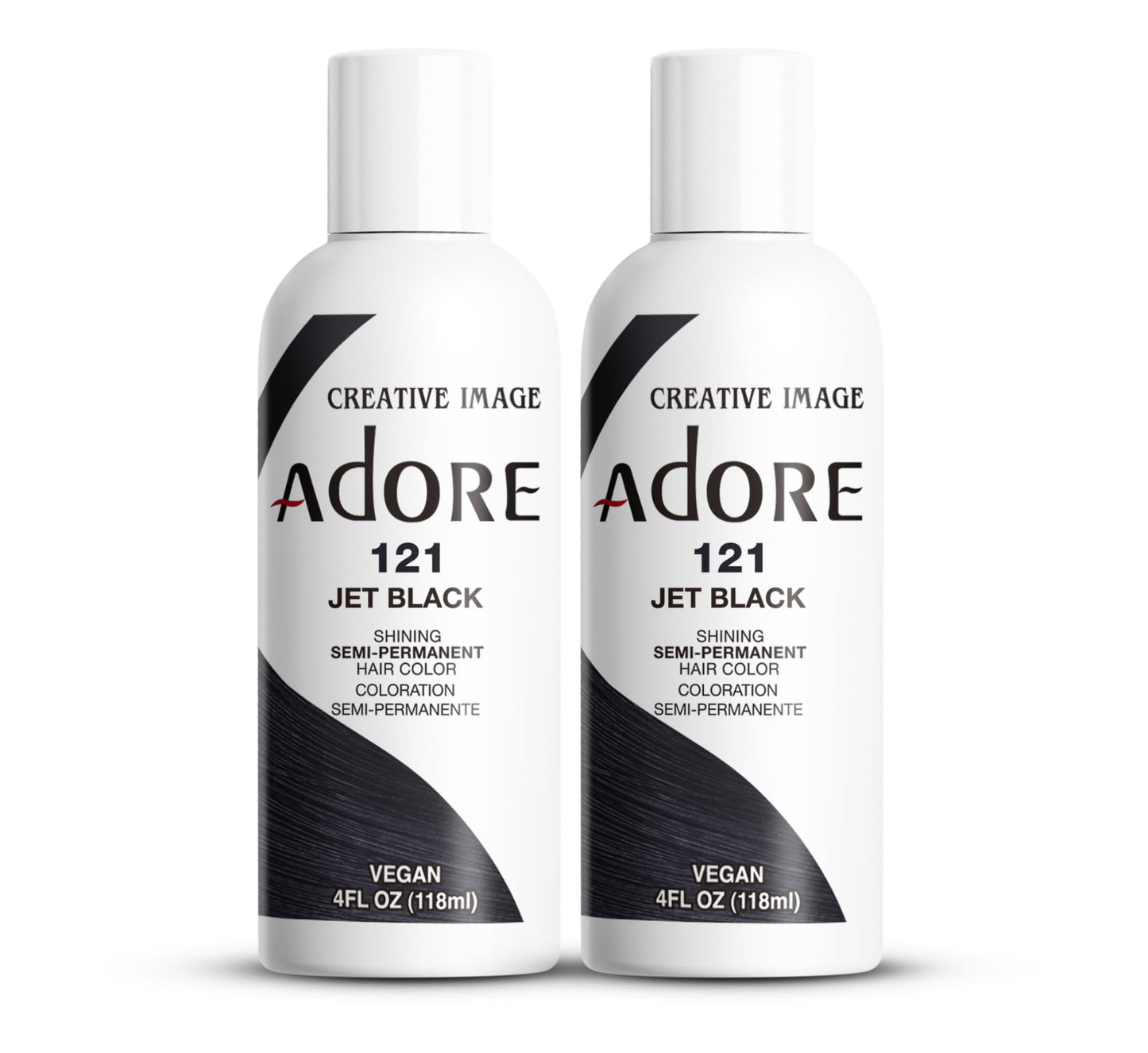 Adore Semi Permanent Hair Color (121 Jet Black) (2 Pack) | Vegan & Cruelty-Free Black Hair Dye | No Ammonia, No Peroxide, No Alcohol | 4 Fl Oz Beauty & Personal Care Adore