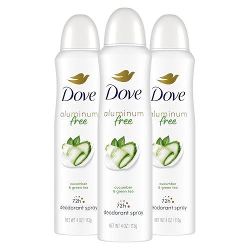 Dove Aluminum Free Deodorant Spray for Women 3 Count Cucumber & Green Tea 72 hour odor protection 4 oz Beauty and Personal Care Dove