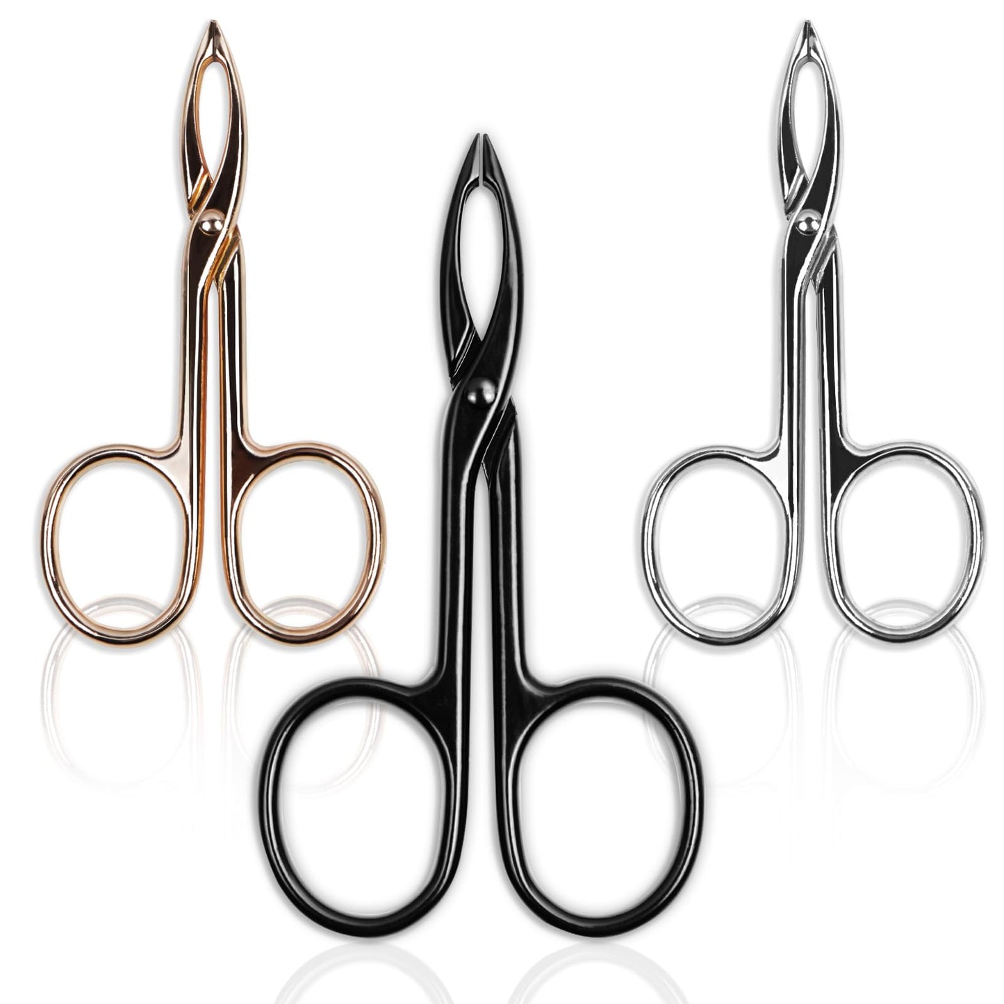 Haikole Tweezers for Women Facial hair 3 Pieces Eyebrow Tweezers,Scissor Tweezer for Remover Facial Hair Eyebrows Care Wig Plucking,Scissor Handle Beauty and Personal Care Haikole