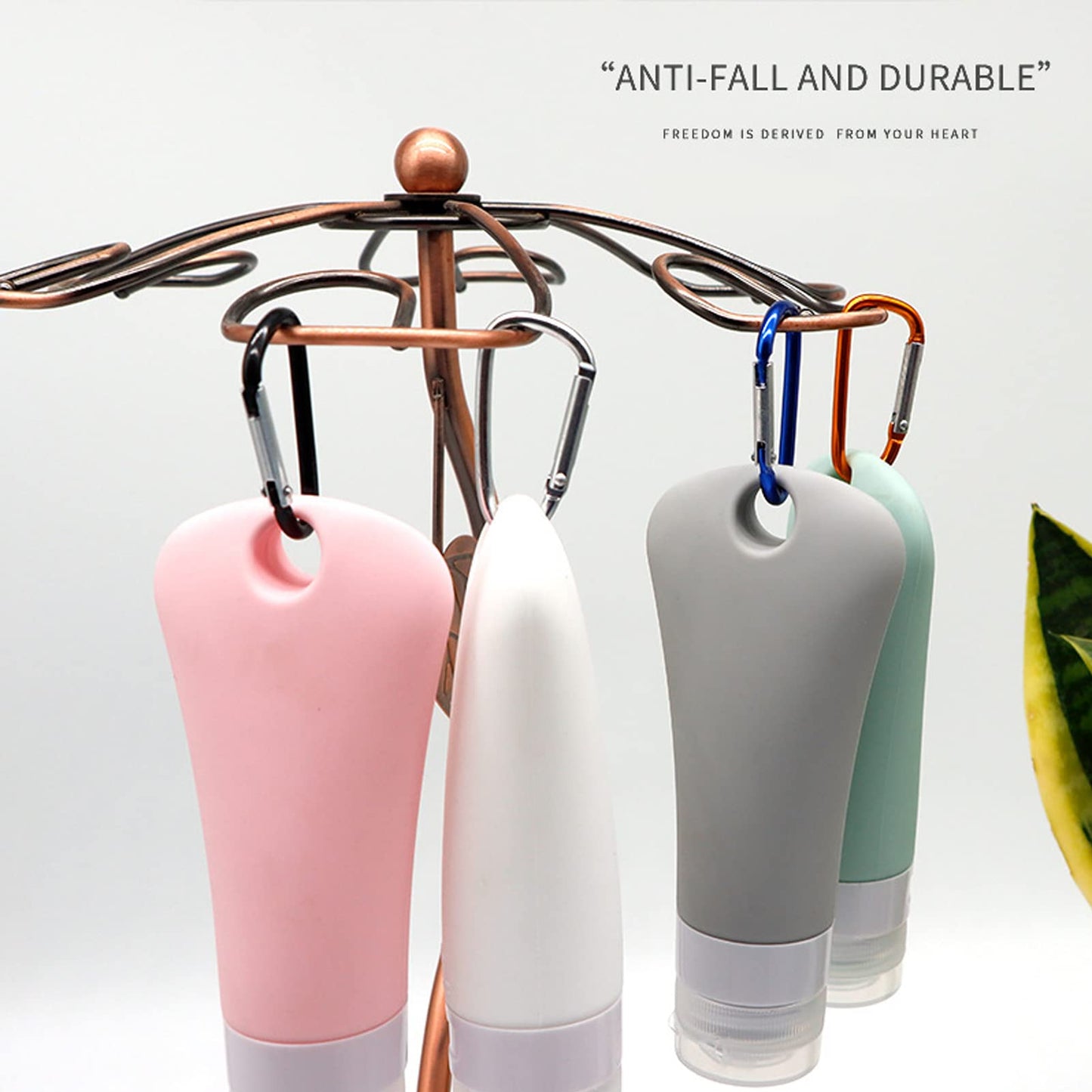BetterJonny 4 Pcs Silicone Travel Bottles Set, Leak Proof Squeezable Tubes Set with Keychain and EVA Bag - Refillable Travel Accessories for Shampoo Beauty & Personal Care BetterJonny
