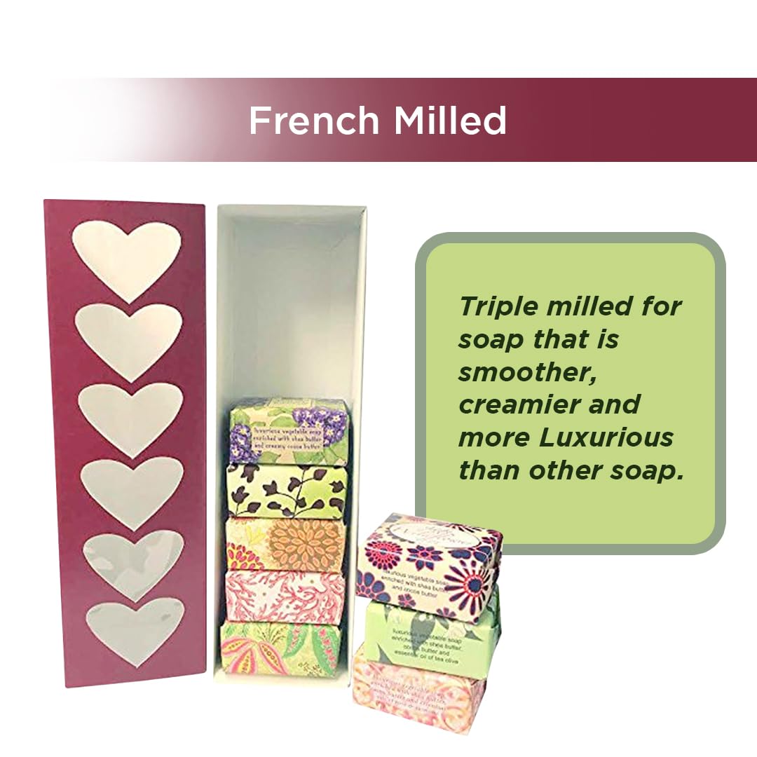 Jolitee French Milled Botanical Soap Sampler Set- Individually Wrapped Vegetable-Based Mini Soaps with Essential Oils, Shea Butter, and Natural Beauty & Personal Care Jolitee
