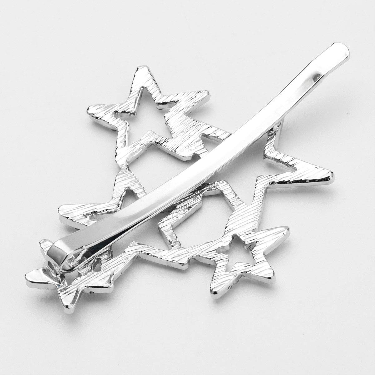2Pcs Woman Silver Star Shape Shining Rhinestone Crystal Hairpin Hair Clip Metal Alloy Barrettes Hair Accessories for Party Wedding Beauty & Personal Care Teppylony
