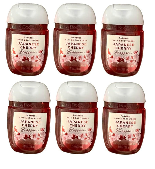 Bath and Body Works Classic and Seasonal Scents Pocketbac Hand Gel - Pack of 6-1 oz each (Japanese Cherry Blossom) Beauty & Personal Care Bath & Body Works