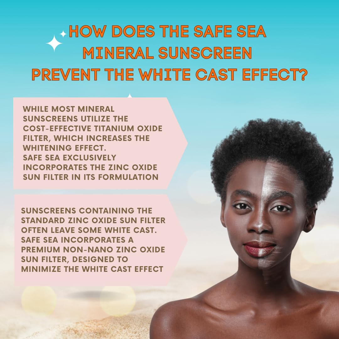 Safe Sea Zinc Oxide Sunscreen SPF50 | Clear Mineral Face Sunscreen | Anti-Jellyfish Sting Protective Lotion | Coral Reef Safe | Travel Size - 2Oz Beauty & Personal Care SAFE SEA