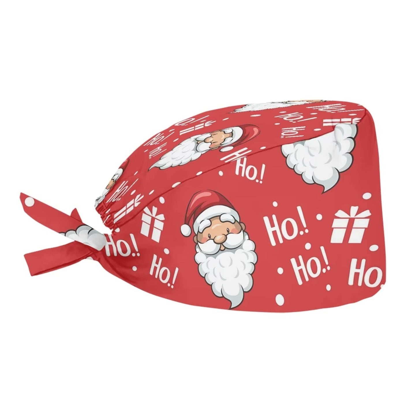 Biyejit Christmas Santa Claus Printed Shower Cap Working Hat One Size Waterproof Adjustable Tie Back Cap with Sweatband, Breathable Work Cap for Men Beauty and Personal Care Biyejit
