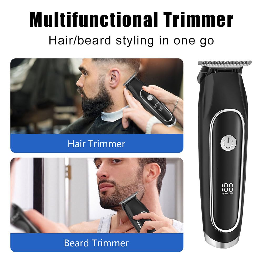 Multifunctional Beards Trimmer Haircut Grooming Kit with LED Display,Powerful Motor,Professional Hair Clippers for Men Electric Cordless Trimmers Kit Beauty and Personal Care QDKVTNDJZ