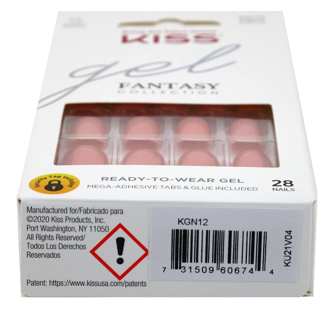 Kiss Gel Fantasy Collection 28 Count Rosey Short Length (Pack of 2)