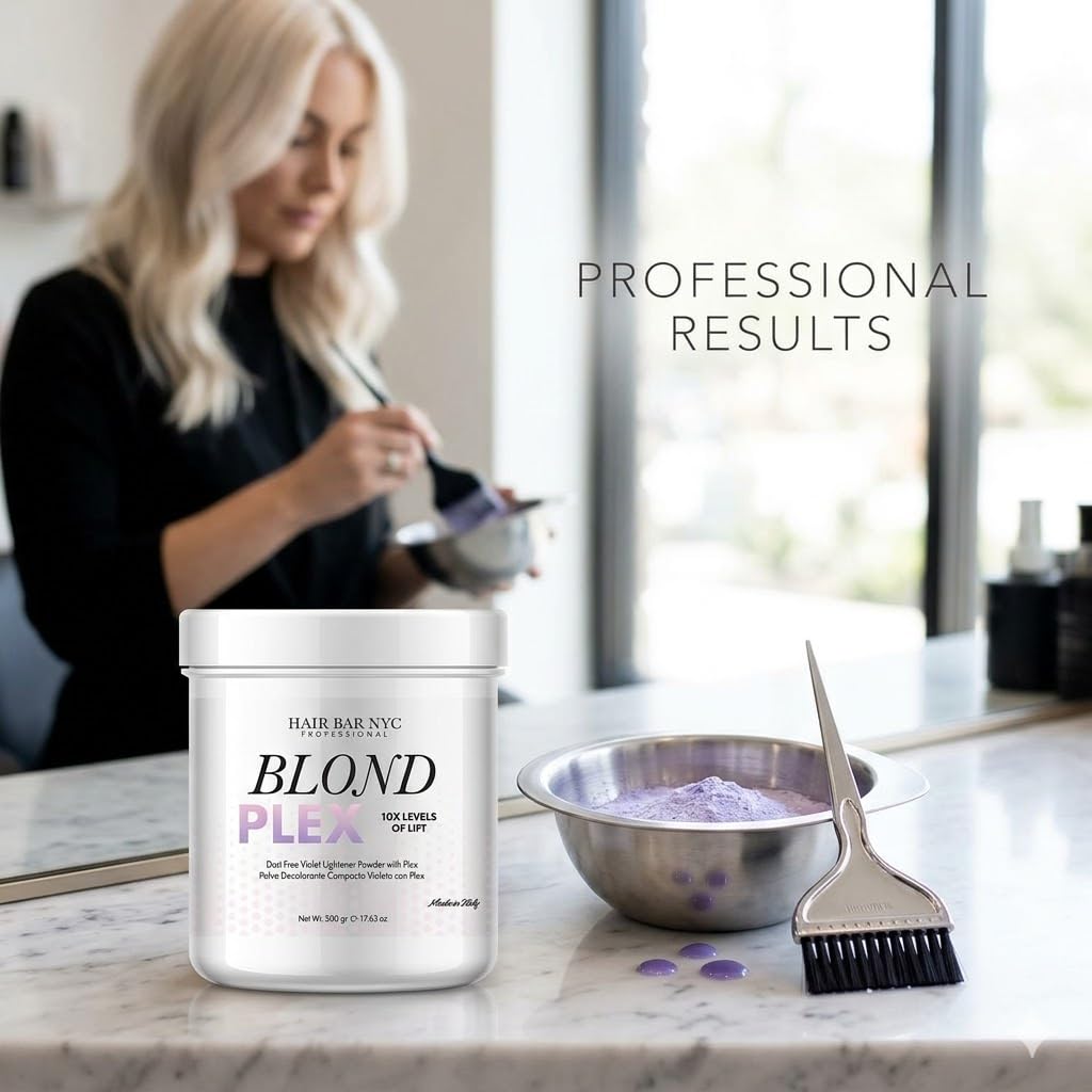Blond Plex Extreme Lifting 10X Levels Violet Dust Free Lightener Powder Made in Italy 500g /17.63oz Professional Hair Lightening, Maximum Lift Beauty & Personal Care Hair Bar NYC