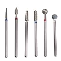 MZCMSL Russian Cuticle Drill Bit Set with Case,6pcs Cuticle Remover Bits (Needle,Ball,Flame,Cylinder,Tapered),Diamond Nail Bit Stone Bit Beauty & Personal Care MZCMSL