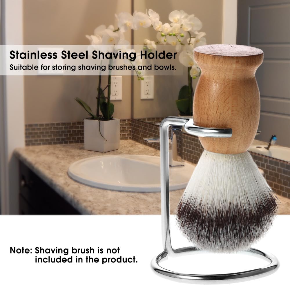 MAVIS LAVEN Stainless Steel Universal Men Shaving Brush Holder Safety Shaving Brush Holder Stand Storage Shaver Kit Organizer Beauty and Personal Care MAVIS LAVEN