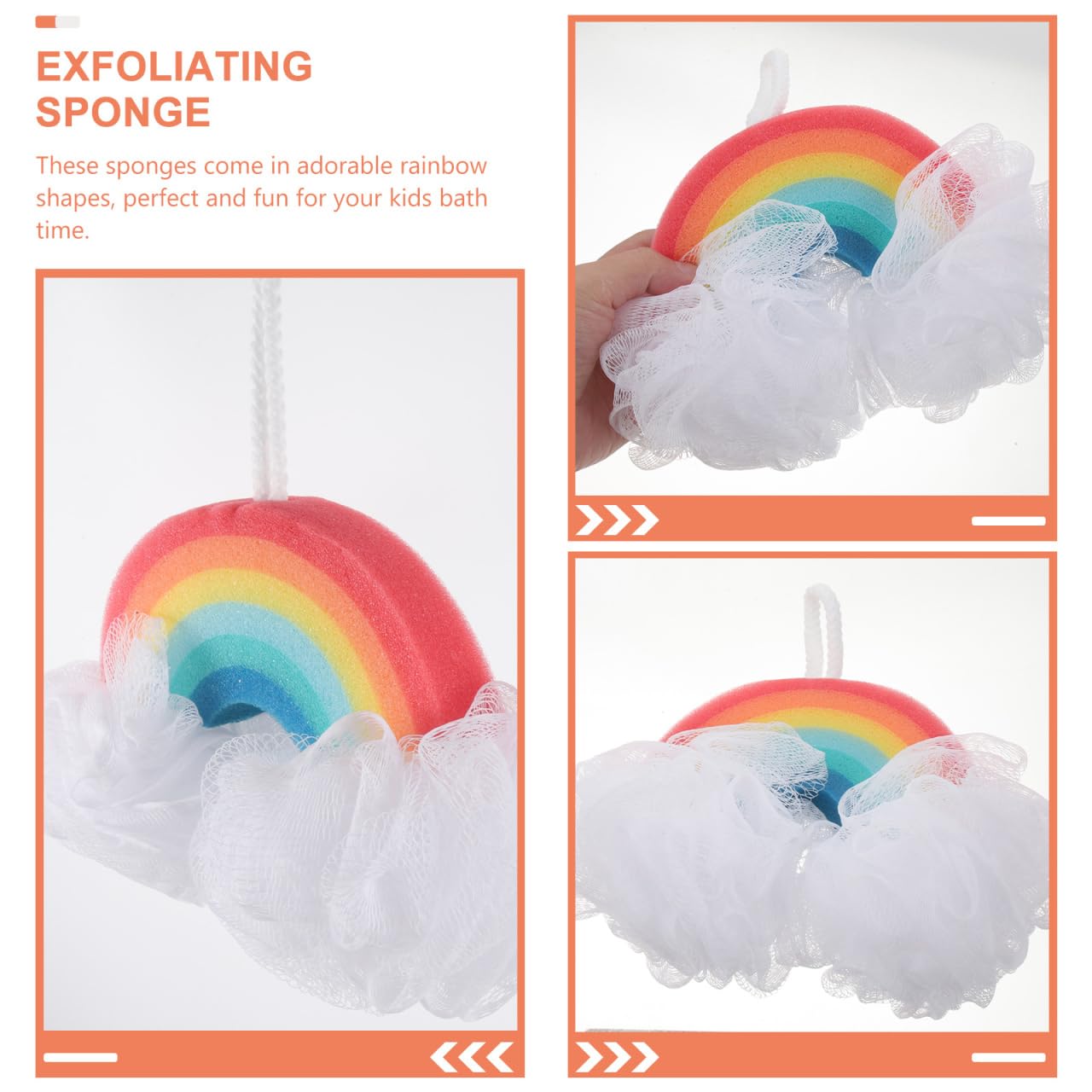 Healvian 2pcs Rainbow Bath Sponge, Bathing Loofahs,Exfoliating Sponge Puff Exfoliating Body Brush Luffa,Colorful Shower Loofahs,Bathing Body Scrubber Beauty and Personal Care Healvian