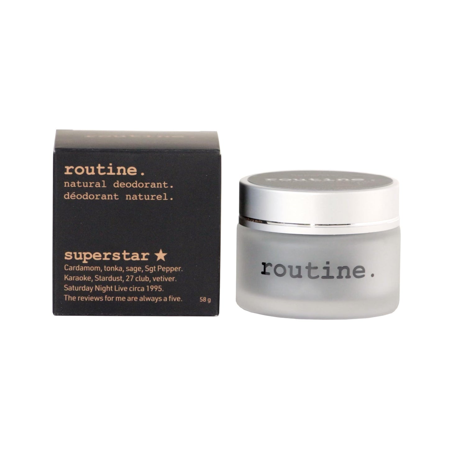 Routine. Natural Deodorant (2 Fluid Oz.) SuperStar, for Extra Sensitive Skin Activated Charcoal Fomula for Women and Men - Tonka, Sage, Cardamom Beauty and Personal Care Routine