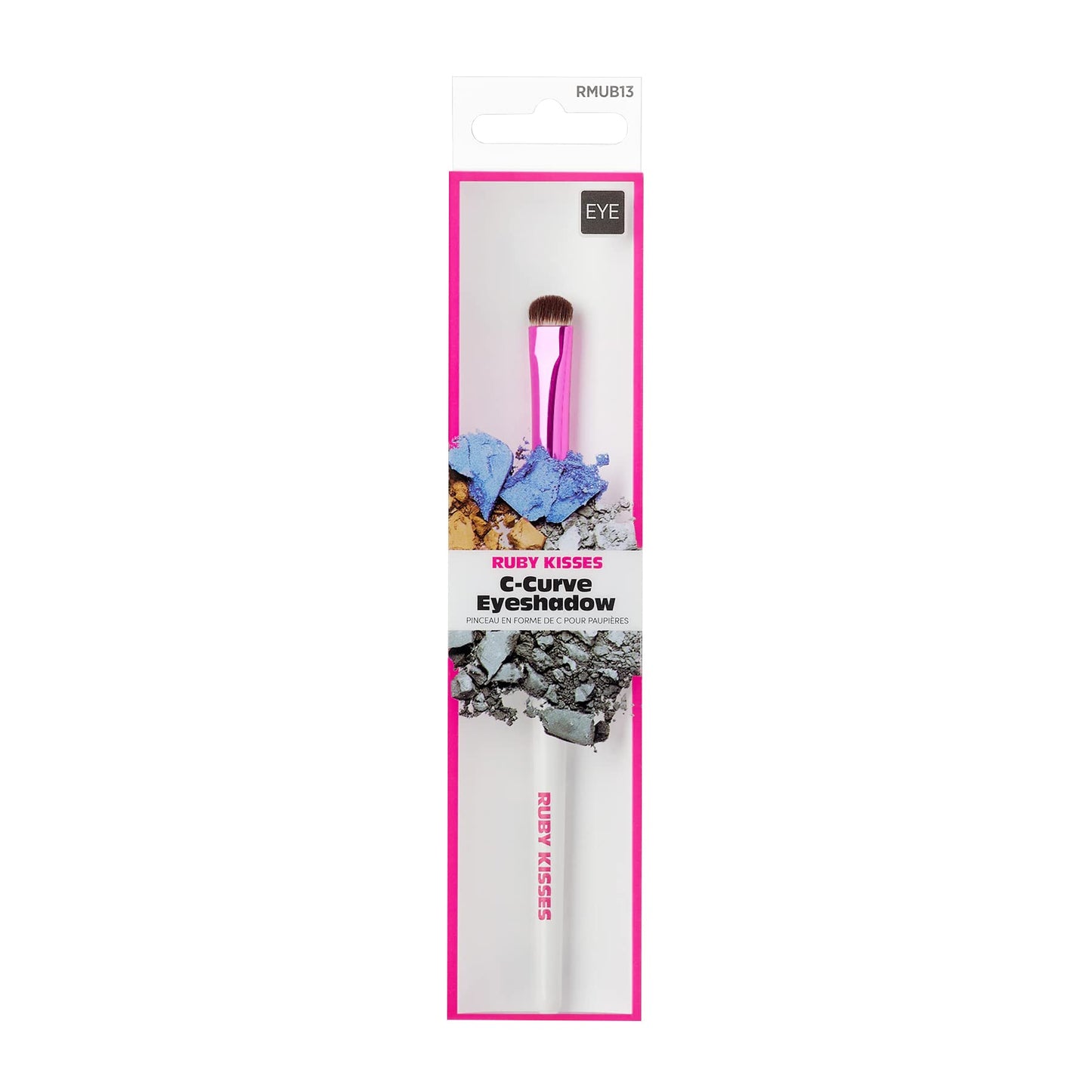 KISS Ruby Kisses Premium C Curve Eyeshadow Cosmetic Brush, Professional Quality Cruelty Free Make-Up Tool with Soft 100% Synthetic Bristles Beauty & Personal Care Ruby Kisses