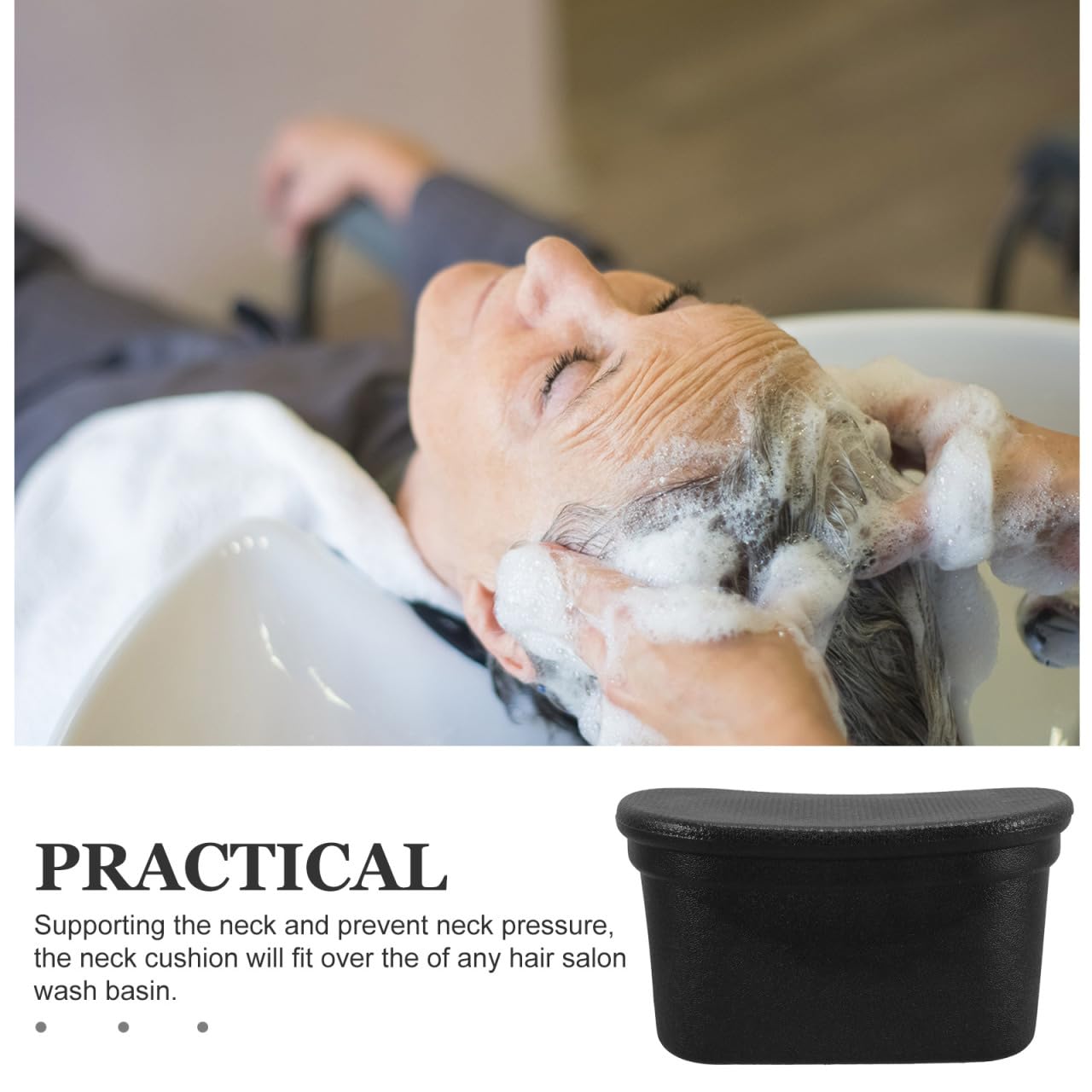 Baluue Silicone Shampoo Bowl Neck Rest for Salon Hair Washing Sink, Non Slip Gel Head Cushion Support, Waterproof Spa Basin Pad, Ergonomic Beauty and Personal Care Baluue