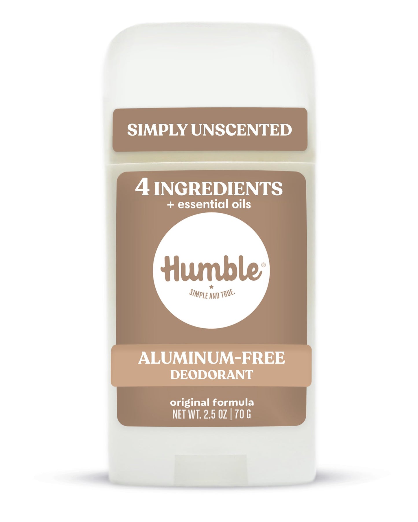 Humble Aluminum-Free Deodorant for Women & Men, Simply Unscented - Clean & Fresh Natural Deodorant Stick with Essential Oils for Long-Lasting Odor Beauty and Personal Care HUMBLE SIMPLE AND TRUE.
