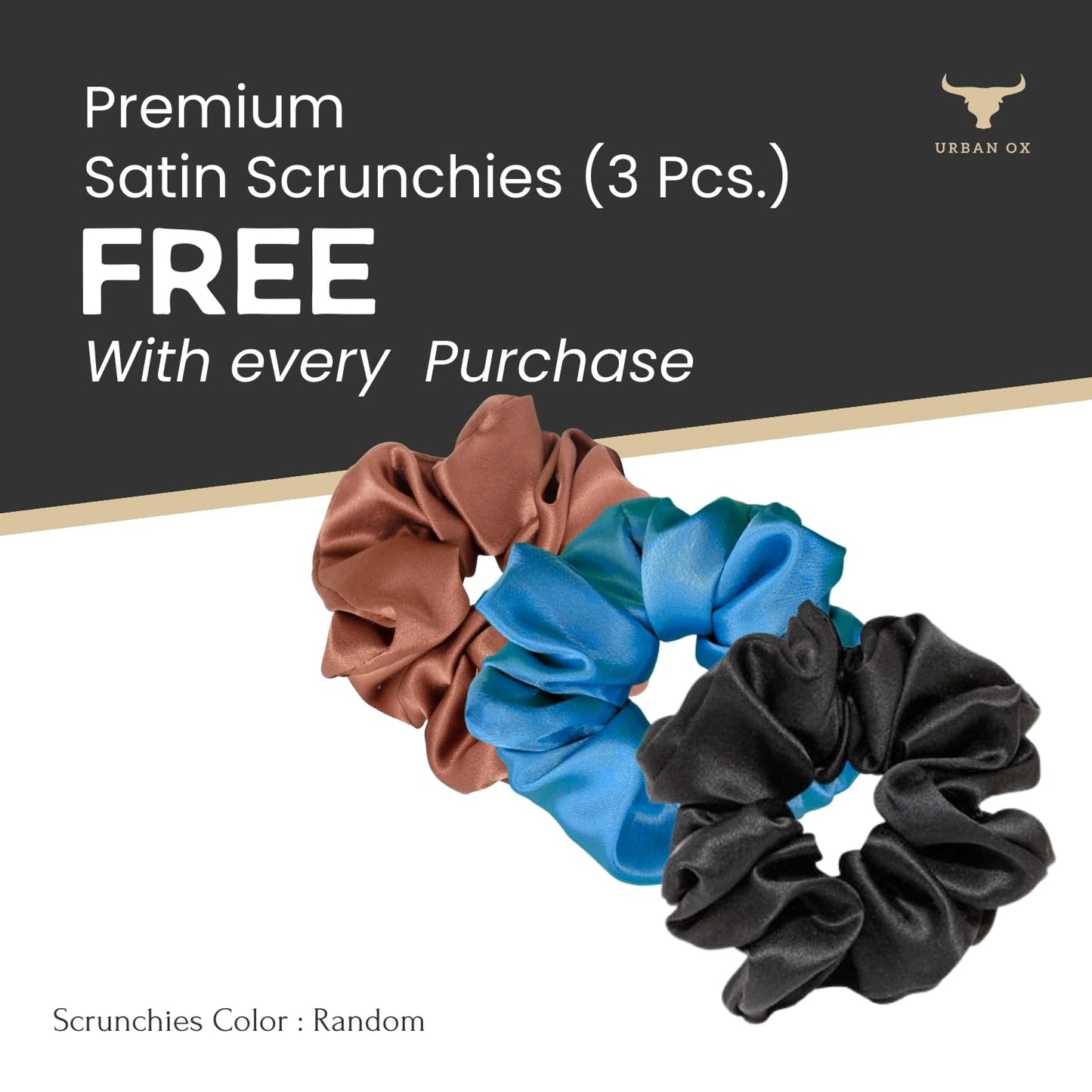 URBAN OX Silk Satin Hair Bonnet for Sleeping, Hair Ties for Women, Girls, Long Hair, Black, Free Size Beauty and Personal Care URBAN OX