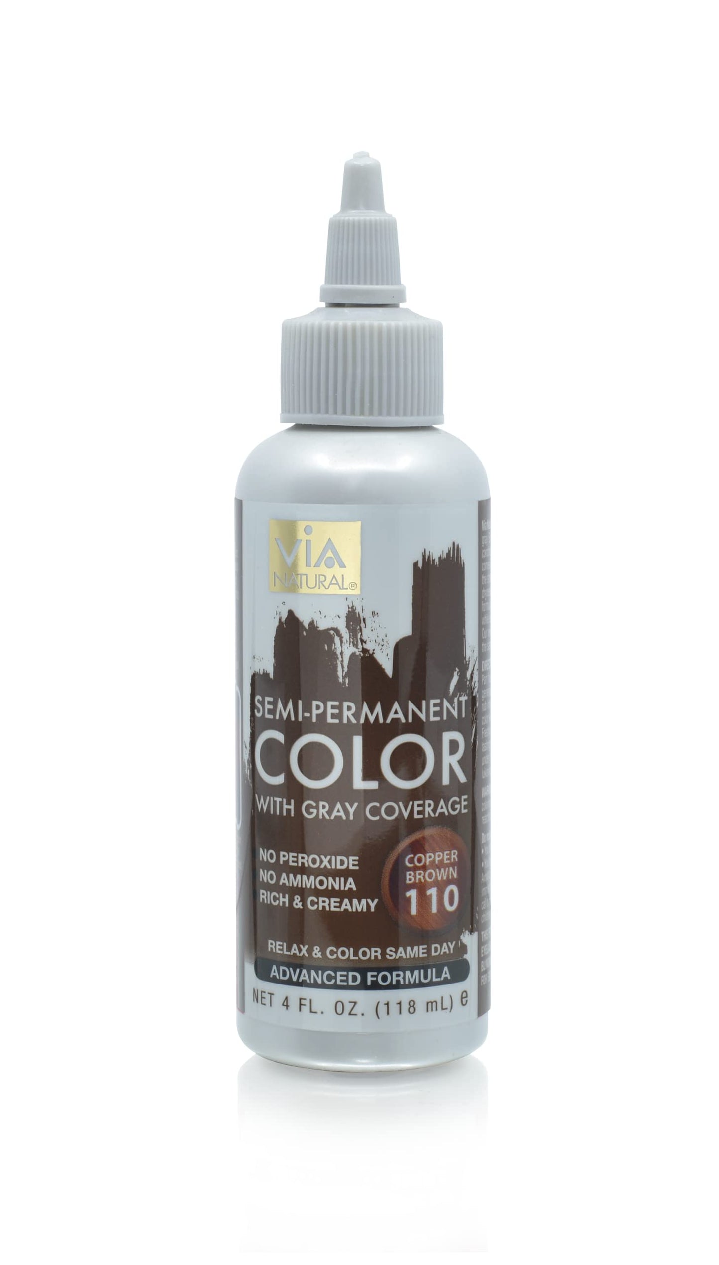 Via Natural Semi-Permanent Hair Color, 4oz - Copper Brown #110 Beauty & Personal Care Via Natural