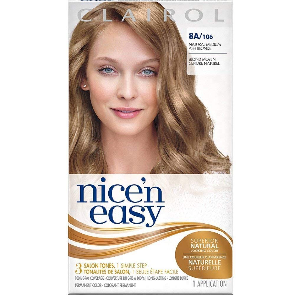 Nice 'n Easy Permanent Color, 8A/106 Natural Medium Ash Blonde 1 ea Beauty & Personal Care Clairol