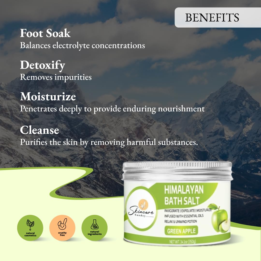 Skincare Sunday Himalayan Bath Salts Infused with Minerals and Essential Oils - Invigorate - Exfoliate - Moisturize - Detoxify - Cleanse - Relaxing Beauty and Personal Care SKINCARE SUNDAY