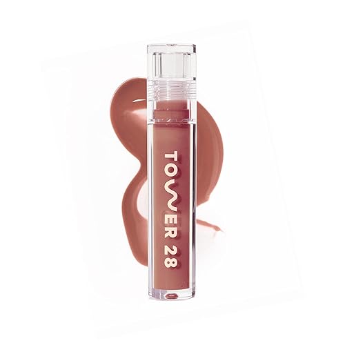 Tower 28 ShineOn Lip Gloss Jelly - Hydrating Tinted Lip Balm + Milky Gloss for Sensitive Lips - Non-Sticky + High-Shine Jelly Formula with Nourishing Beauty & Personal Care Tower 28