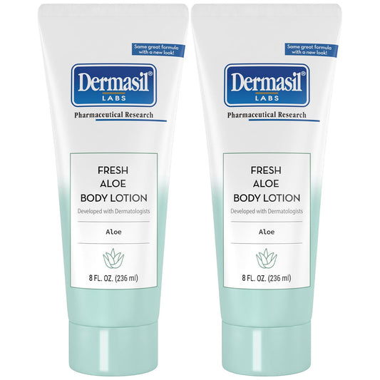 Dermasil Body Lotion, Fresh Aloe, 2-Pack - Non-Greasy, Fast-Absorbing, Fresh Scent, 8 Oz Ea Beauty & Personal Care Dermasil