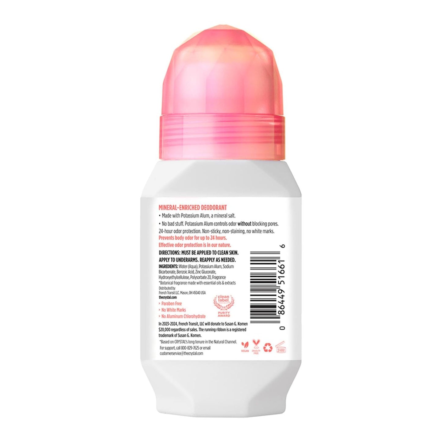 Crystal Deodorant Essence Roll-On 2.25oz Coconut Vanilla (3 Pack) Beauty and Personal Care Crystal Essence