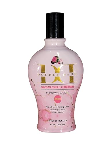 Double Dark Chocolate Covered Strawberries 400X Bronzing Lotion - Ultra-Rich Dark Tanning Formula with Skin Hydration & Firming, 7.5 oz Indoor Tan Beauty & Personal Care Brown Sugar