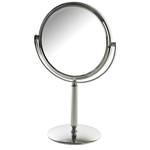 Model's Choice Two-Sided Tabletop Makeup Mirror - Makeup Mirror with 5X Magnification & Swivel Design - Portable 5.5-Inch Diameter Mirror in Chrome Beauty & Personal Care Model's Choice