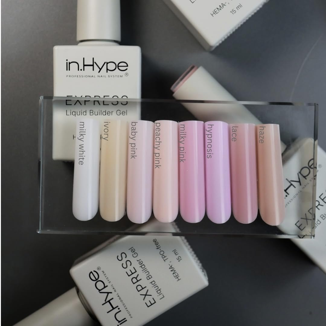 IN.HYPE Express Structure/Liquid Builder Gel/Hard Gel in a Bottle (BIAB) HEMA, TPO -free for Nail Enhancing/Overlays/Strengtenning (Baby Pink #2) Beauty & Personal Care IN.HYPE