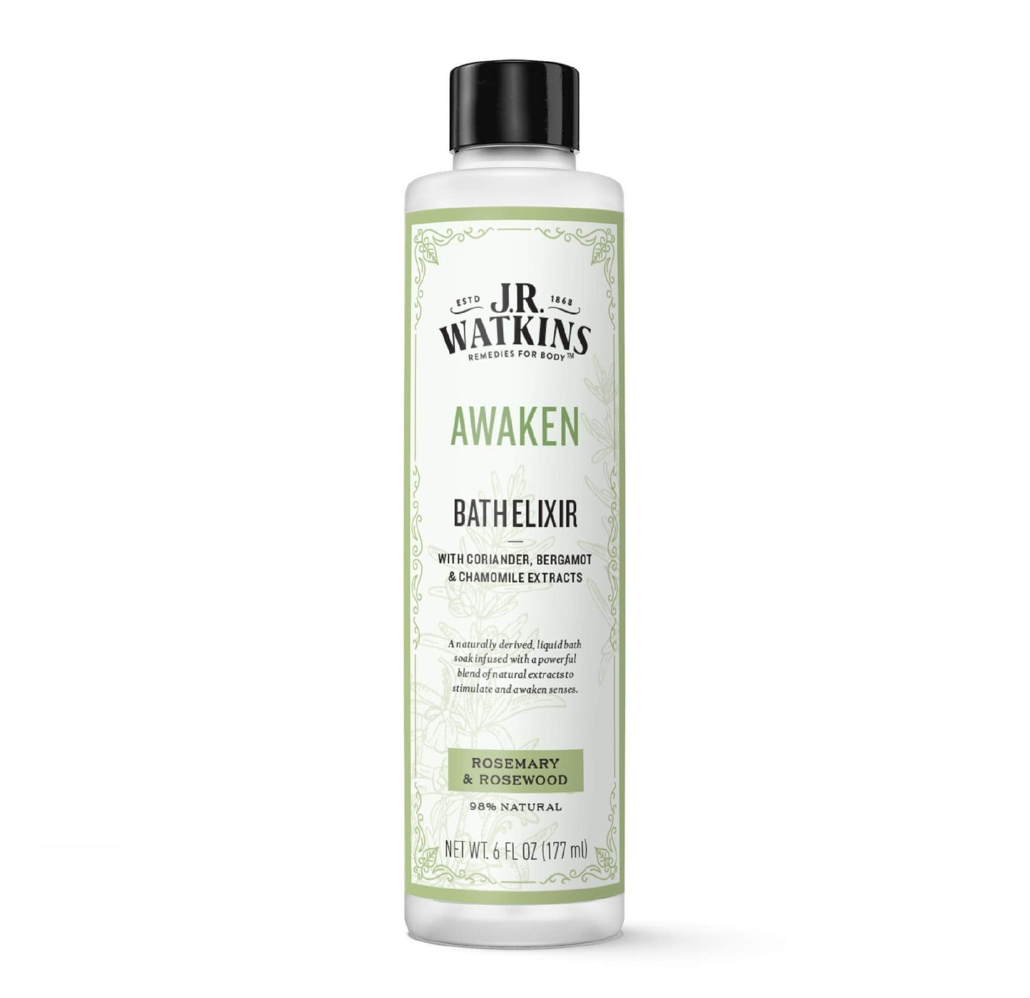 J.R. Watkins Awaken Bath Elixir, Liquid Bath Soak, Rosemary & Rosewood with Natural Extracts, No Salt, No Residue, 6 oz Beauty and Personal Care J.R. Watkins