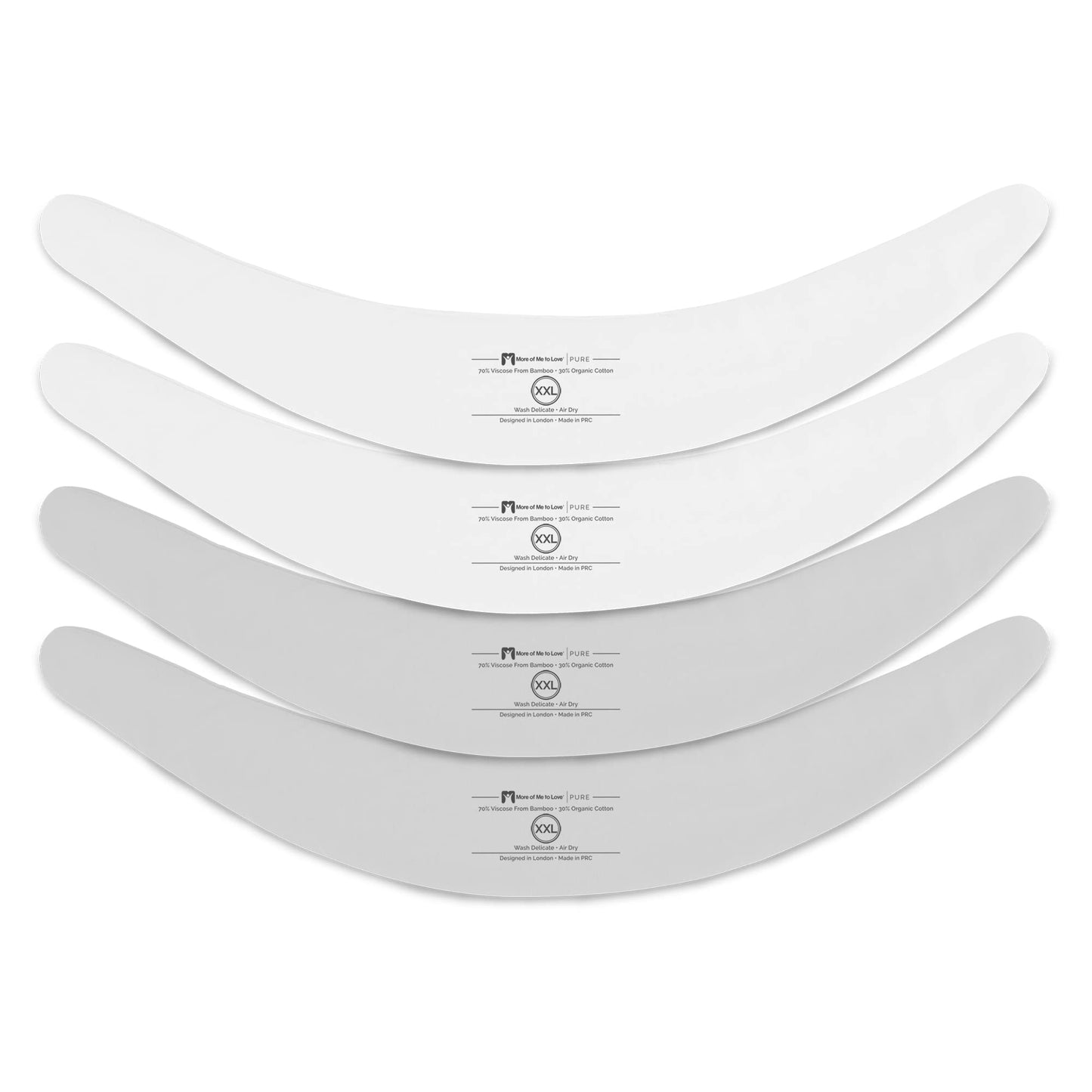 More of Me to Love Organic Cotton and Viscose Blend Tummy Liner, 4-Pack, XX-Large (Pearl White, Stone Gray) Beauty and Personal Care More of Me to Love