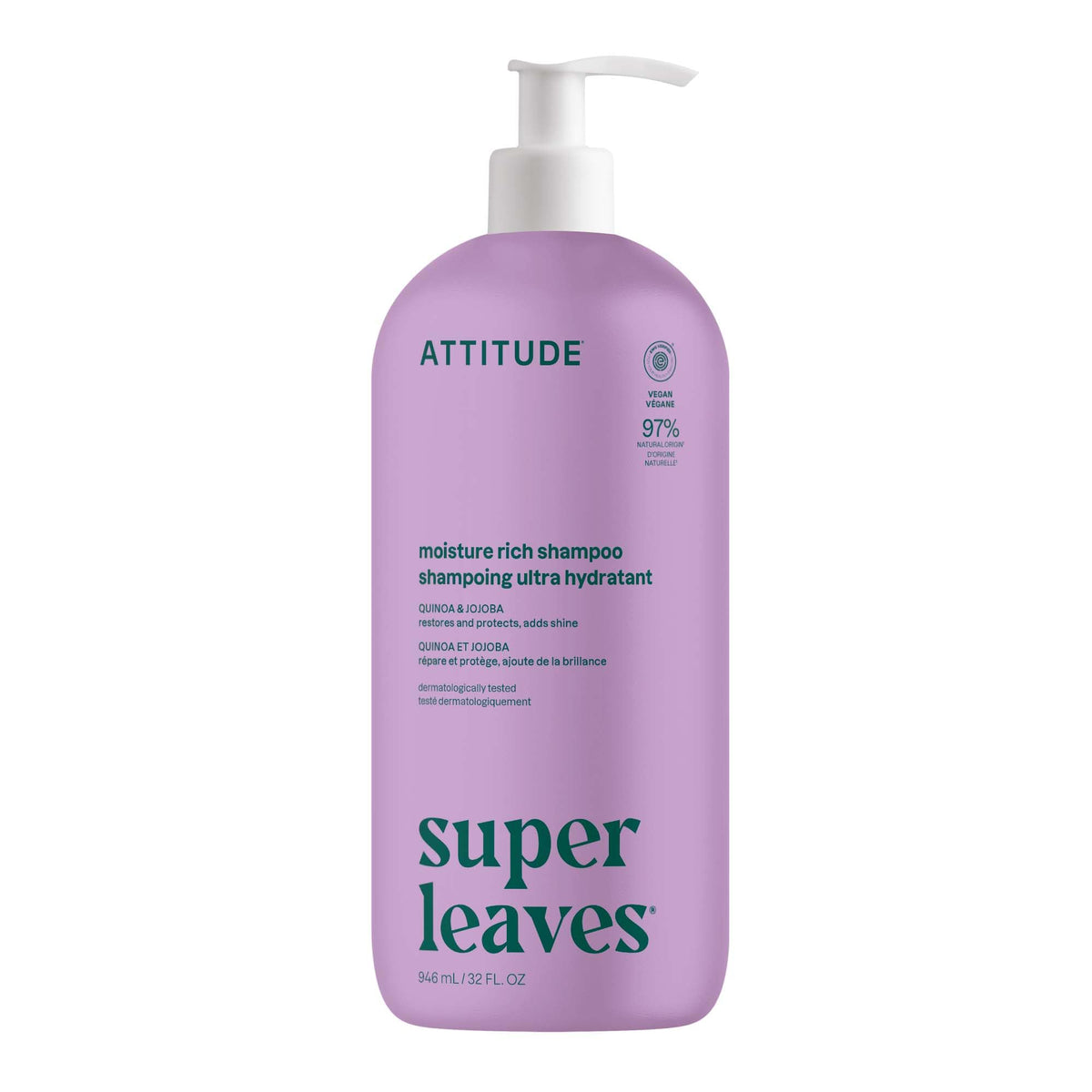 ATTITUDE Hydrating Shampoo for Very Dry Hair, EWG Verified, 16 Fl Oz
