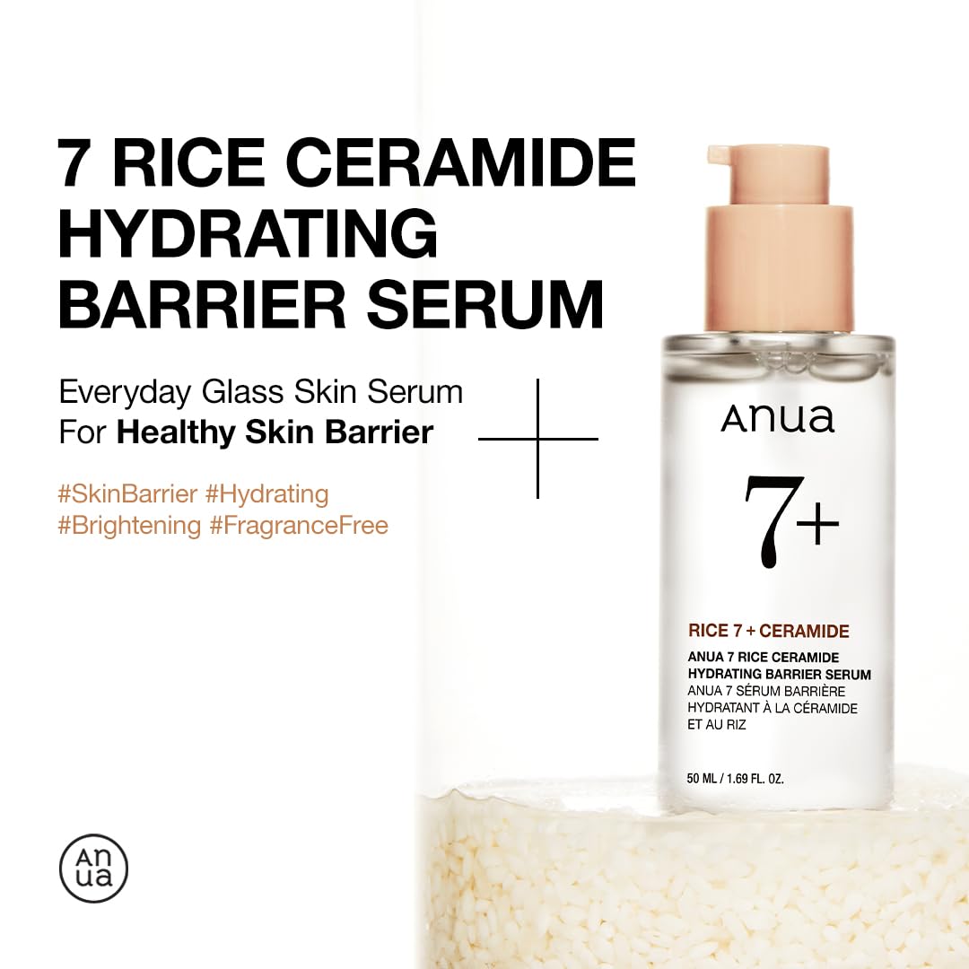 Anua Rice Ceramide 7 Hydrating Barrier Serum, Moisturizing Face Serum, Non-comodogenic, Hyaluronic Acid, Niacinamide, Lightweight, Fragrance Free Beauty and Personal Care ANUA
