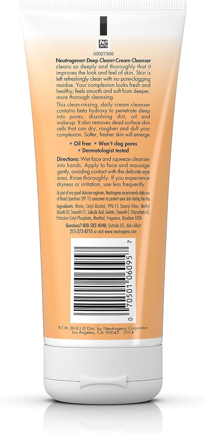 Neutrogena Deep Clean Cream Cleanser 7 oz (Pack of 12) Beauty & Personal Care Neutrogena