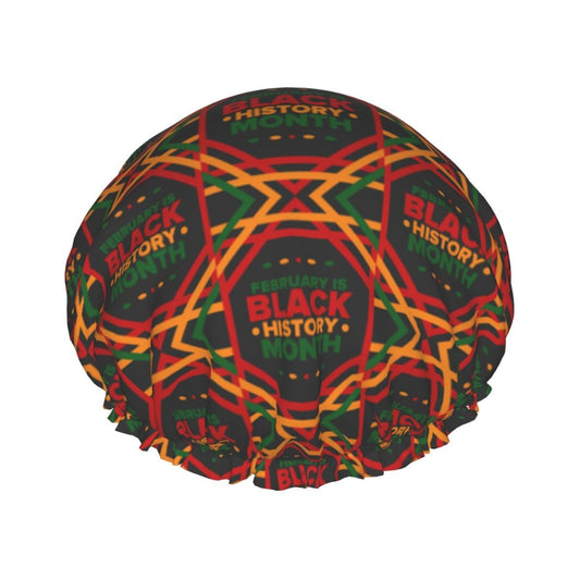 Black History Month Shower Caps Reusable Bath Cap Double Layers Waterproof Shower Cap for Women Long Hair Beauty and Personal Care Juiimr