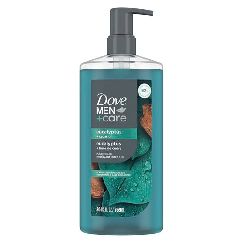 DOVE MEN Moisturizing Body Wash | #1 Dermatologist Body Wash for Men, Sulfate Free, Paraben Free, & Dye Free | Eucalyptus + Cedar Oil, 26oz Beauty & Personal Care DOVE MEN + CARE