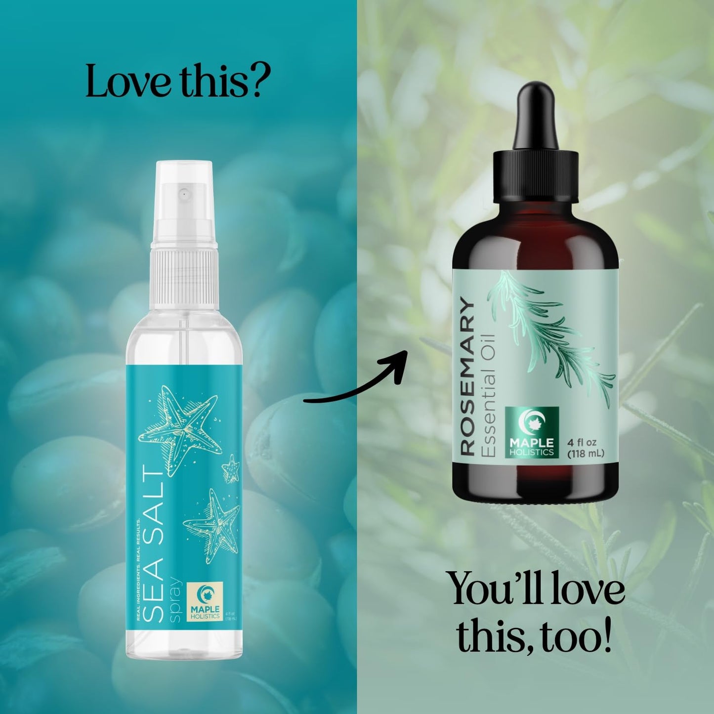 Volumizing Sea Salt Spray for Hair - Texturizing Beach Waves Spray & Hair Mist Curl Activator - Non Sticky Styling Beach Hair Spray for Men and Women Beauty & Personal Care Maple Holistics