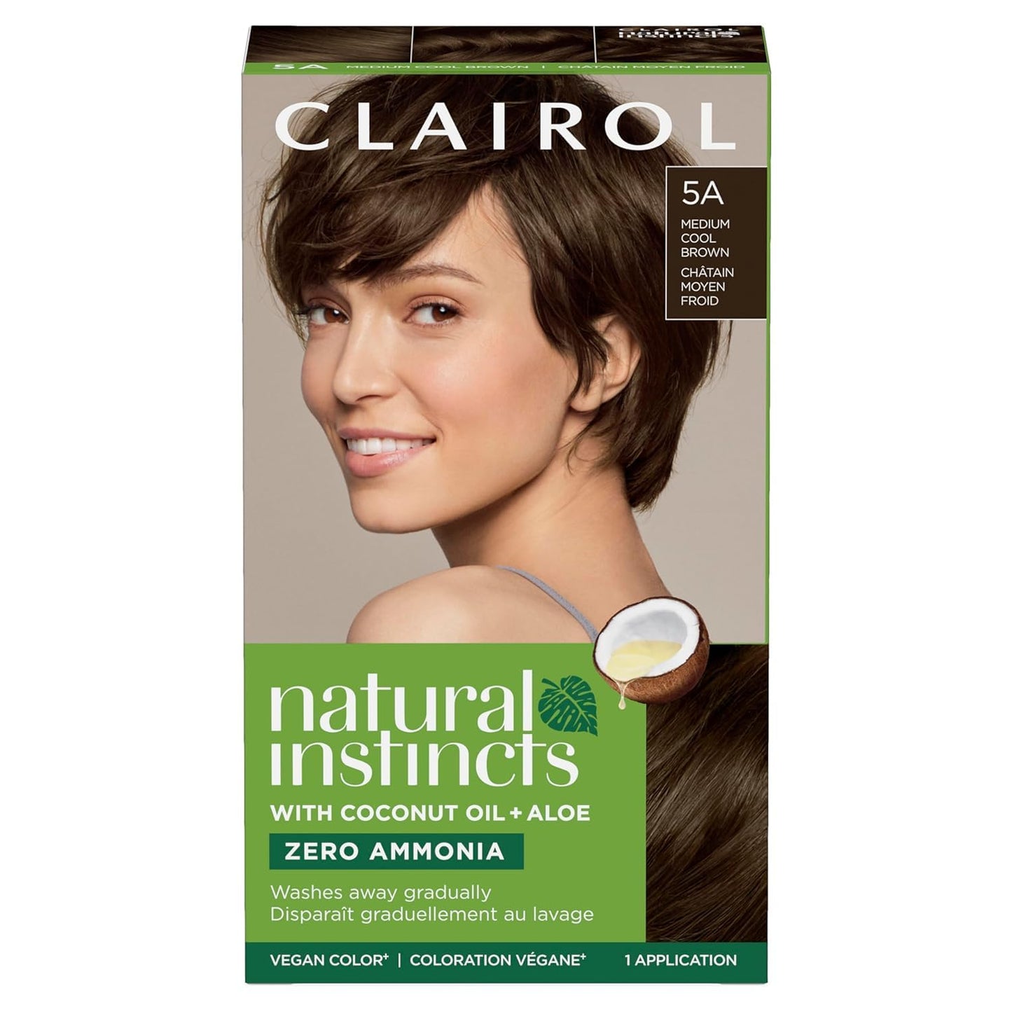 Clairol Natural Instincts Hair Color, Medium Cool Brown [5A] 1 ea (Pack of 4) Beauty & Personal Care Clairol