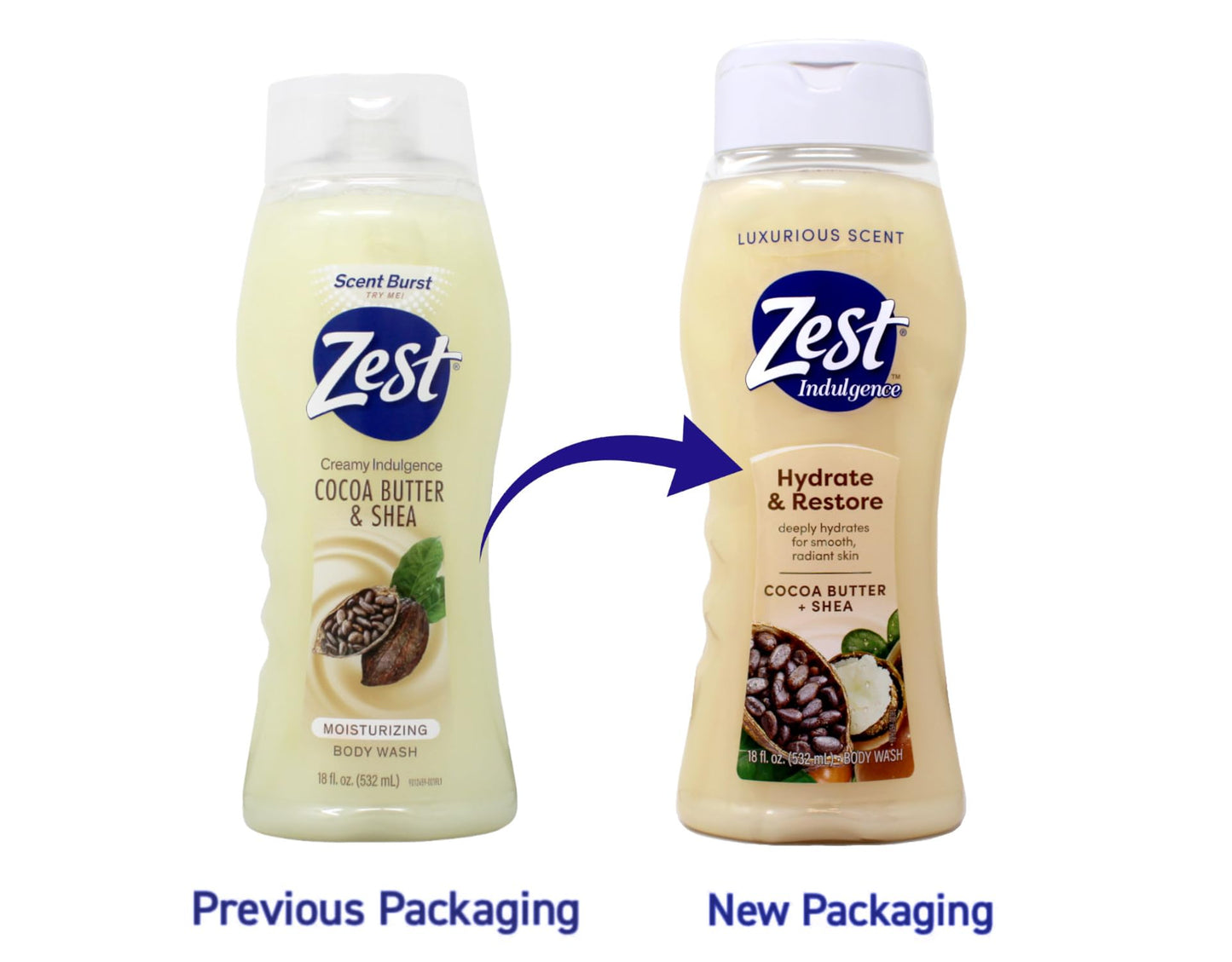 Zest Body Wash, Creamy Cocoa Butter & Shea, 18 Fl Oz Beauty & Personal Care Zest