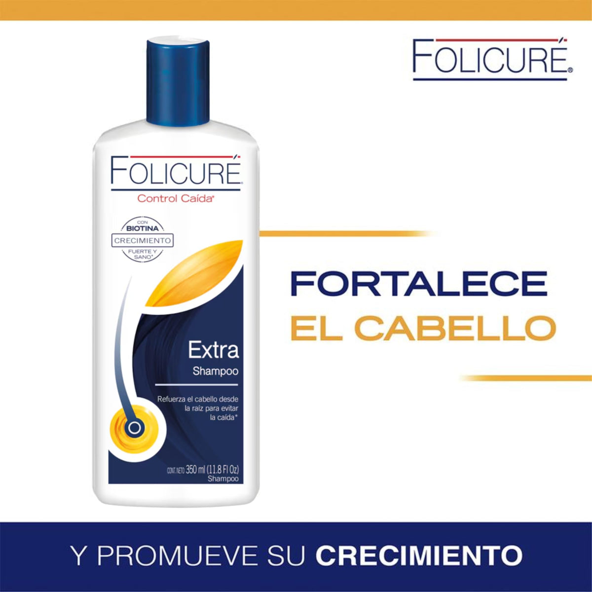 Tu Salud Plus Folicure Hair Growth Shampoo - Control Caida Extra, 11.8 fl oz - Routine Shampoo for Hair Growth, Strengthening and Revitalizing Formula